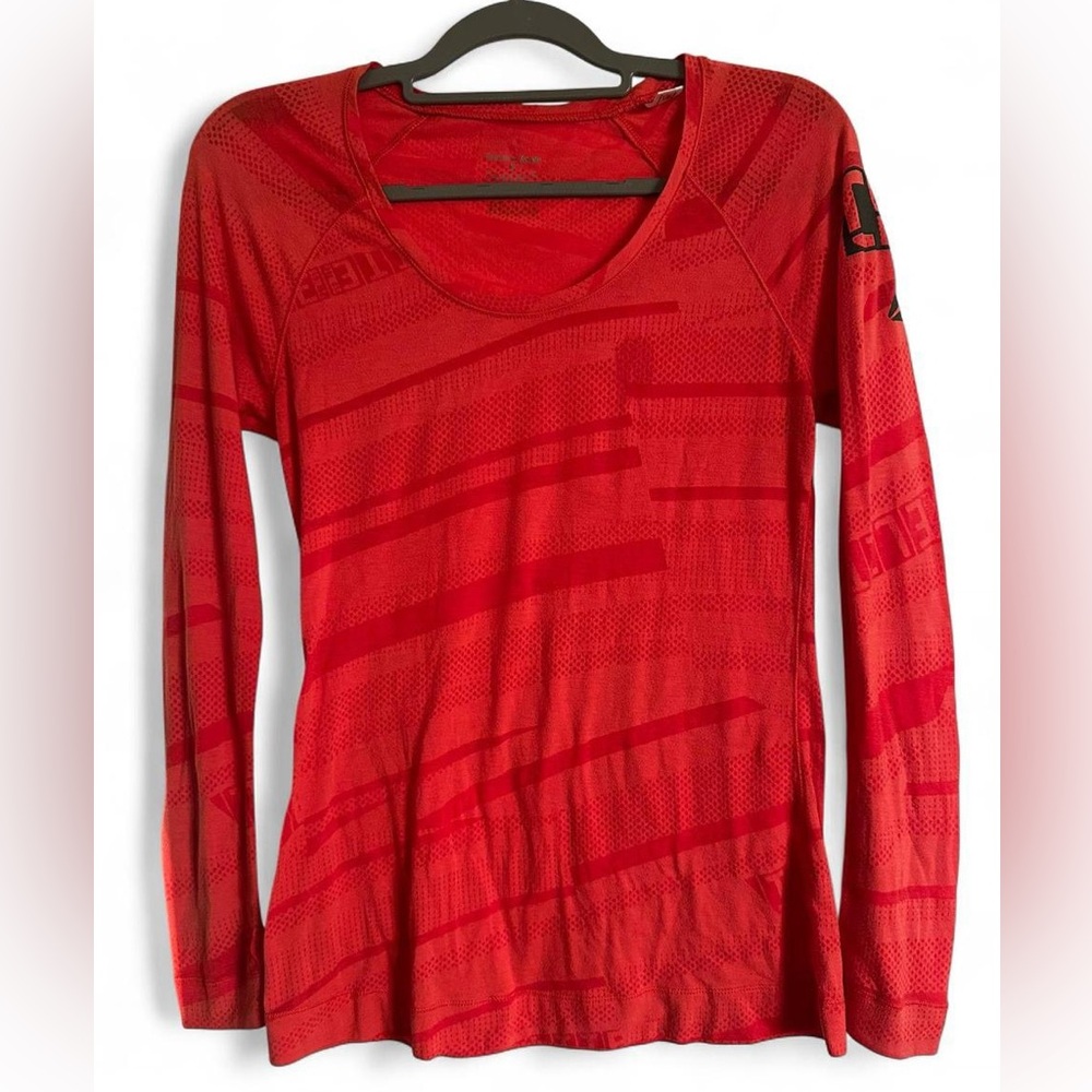 Reebok Red Pink CrossFit Long Sleeve Tee workout long sleeve shirt